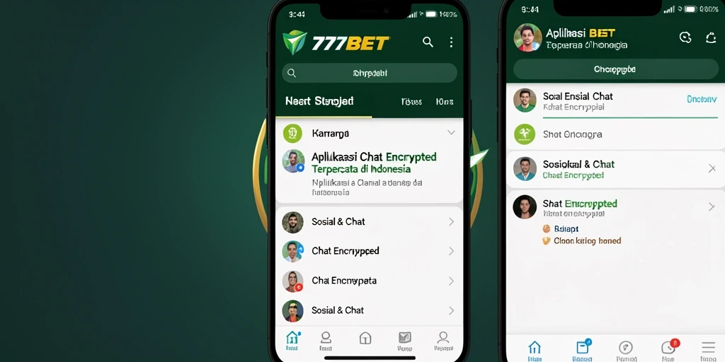 Tampilan antarmuka aplikasi Chat Encrypted 777BET yang modern dan intuitif.